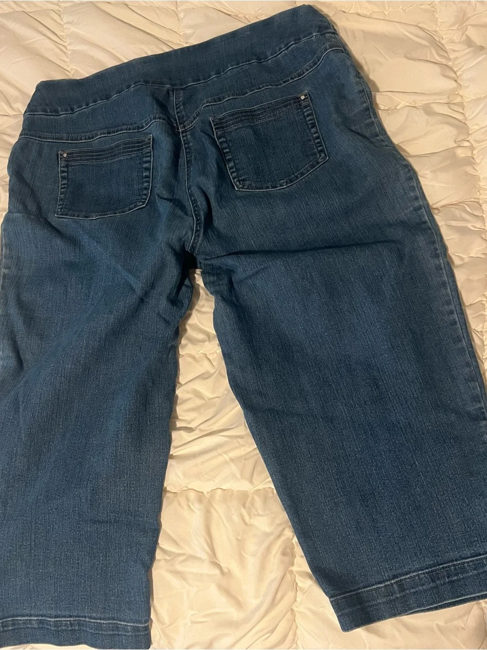 Classic Blue Denim Bermuda Shorts or Capris - Women's Pull-On Style